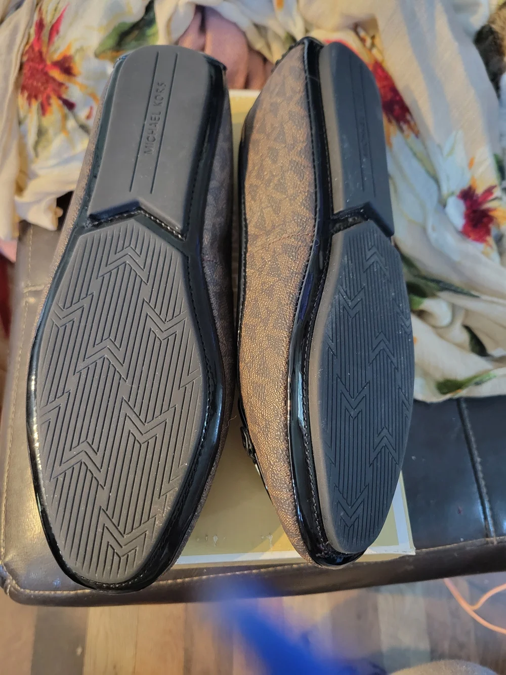 Michael Kors Brown MK Logo Quilted Insole Loafers